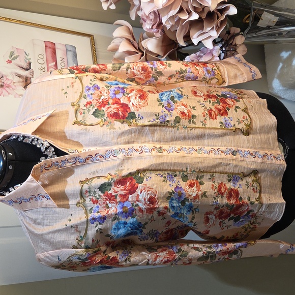 Nwt Xl & Large Joie Floral Button Down Shirt - Pink and Blue - Picture 5 of 17